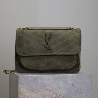 Replica YSL Saint Laurent Niki Medium Bag In Green Suede