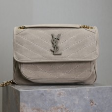 Replica YSL Saint Laurent Niki Medium Bag In Gray Suede