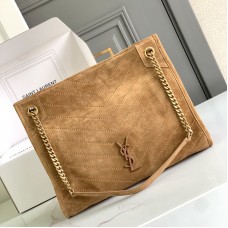 Replica Ysl Niki Shopping Bag in Tan suede leather