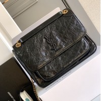 Replica Ysl Medium Niki Bag in Black with Gold Hardware