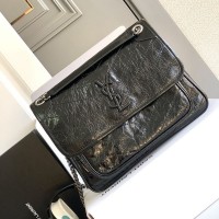 Replica Ysl Medium Niki Bag in Black with Silver Hardware