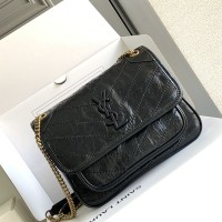 Replica Ysl Niki baby Bag in Black with Gold Hardware