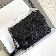 Replica Ysl Niki baby Bag in Black with Silver Hardware