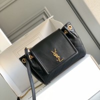 Ysl Mini Nolita in Lambskin Bag in Black