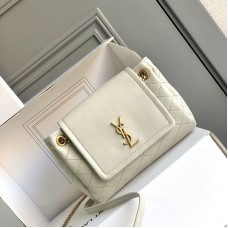 Ysl Mini Nolita in Lambskin Bag in White