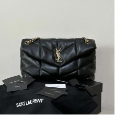 Replica Ysl Medium Puffer Bag black with gold hardware