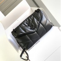 Replica Ysl Puffer Small Bag in Black with Black Hardware