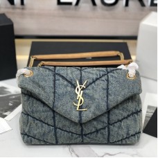 Replica Ysl Puffer Small Bag in Denim