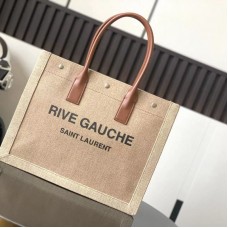 Replica Ysl Rive gauche Small Tote Bag in Beige