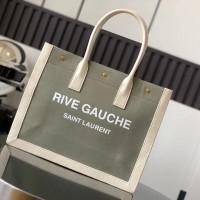 Replica Ysl Rive gauche Small Tote Bag in Green