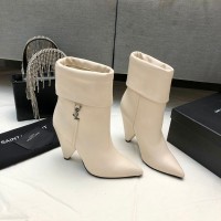 Replica Ysl niki booties white