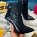 Replica Ysl Opyum booties crocodile print