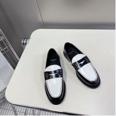 Replica Ysl Le Loafer Penny Slippers in Black and White Leather