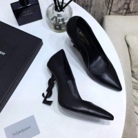 Replica Ysl Opyum Pumps in Goatskin Black-B