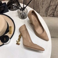 Replica Ysl Opyum Pumps in Suede Beige