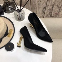 Replica Ysl Opyum Pumps in Suede Black