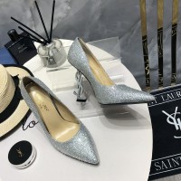 Replica Ysl Opyum Pumps Rhinestones Silver