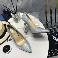 Replica Ysl Opyum Pumps Rhinestones Silver