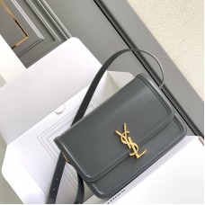 Replica Ysl Solferino Medium Satchel in Grey