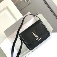 Replica Ysl Solferino Small Bag in Black with Silver Hardware