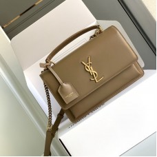 Replica Ysl Sunset Top Handle Flap Bag in Begie