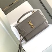 Replica Ysl Sunset Top Handle Flap Bag in Grey